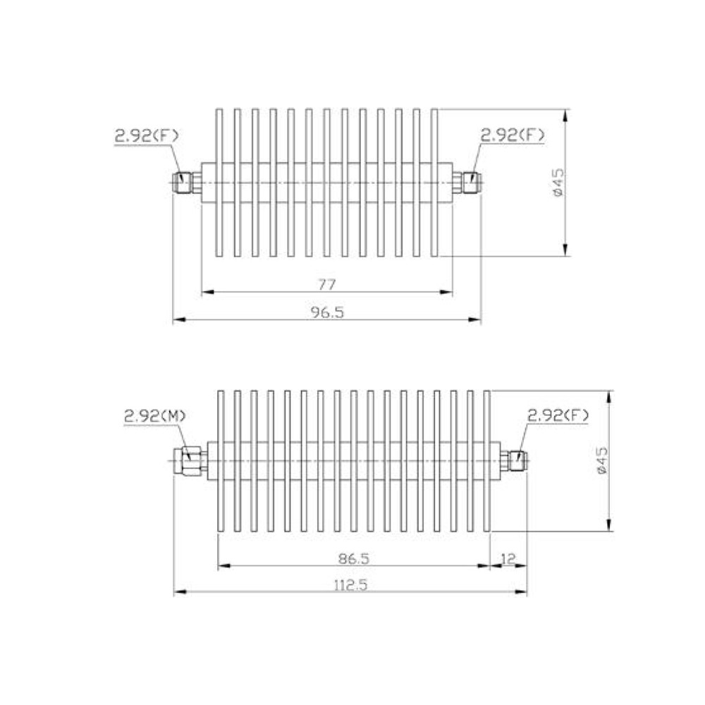 30 W 2.92 mm Attenuators DC-40 GHz Connector 2.92 mm