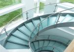 316ss Indoor Building Curved Stairs Tempered Glass Railing Top Handrail