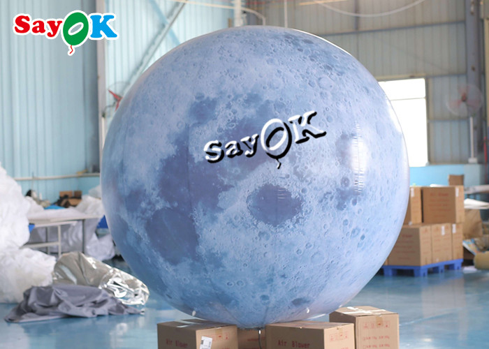 6.6ft Led Inflatable Moon Balloon For Outdoor Yard Exhibition