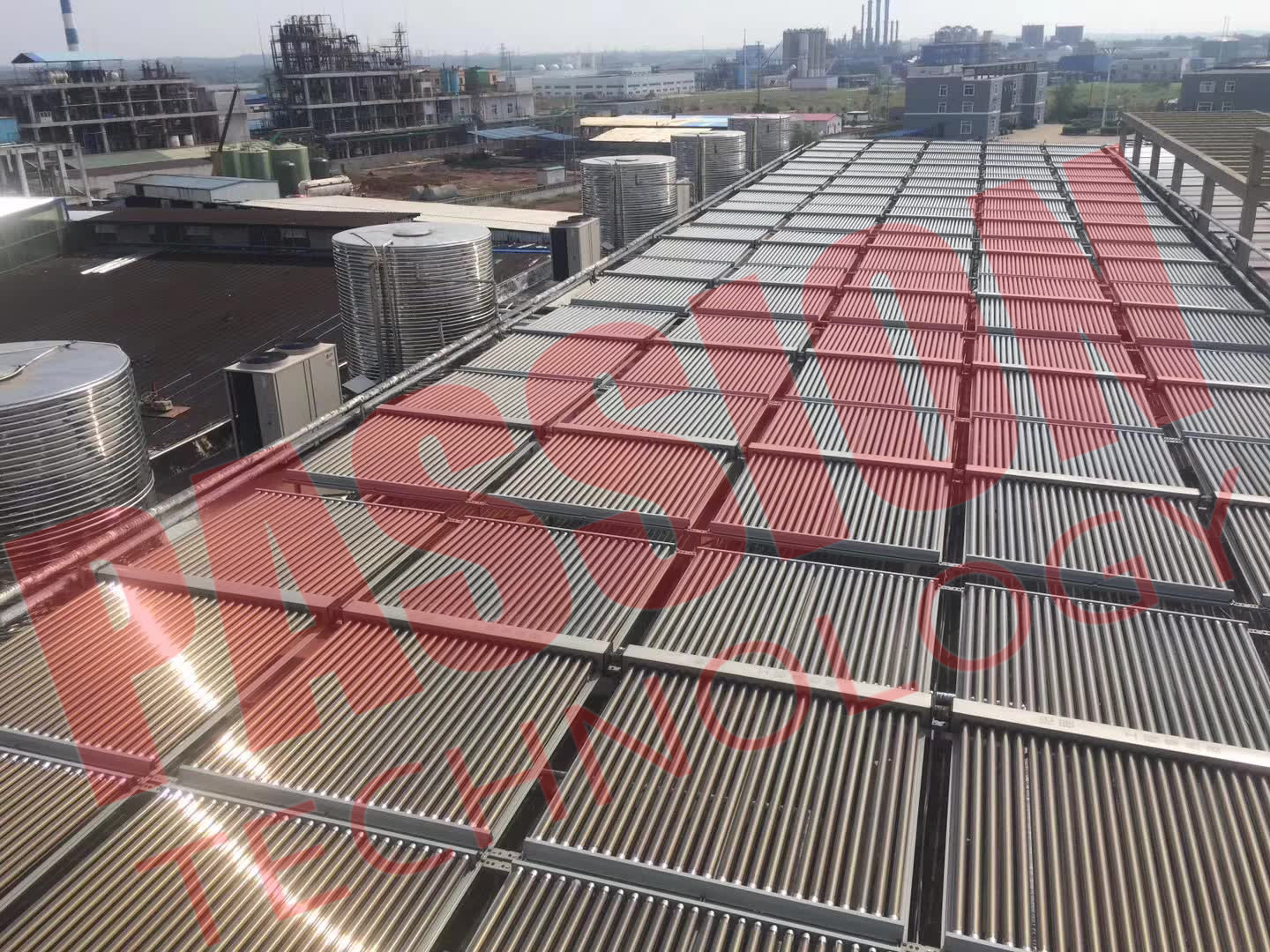Non Pressure Solar Water Heater Rooftop Vacuum Tube Solar Thermal Collector