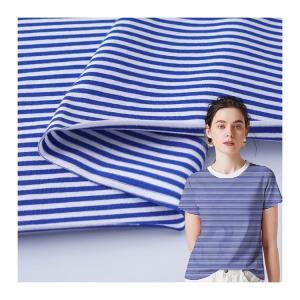 Wholesale Striped Cotton T Shirt Fabric Yarn Dyed Moisture Absorption Material 170gsm 40S from china suppliers