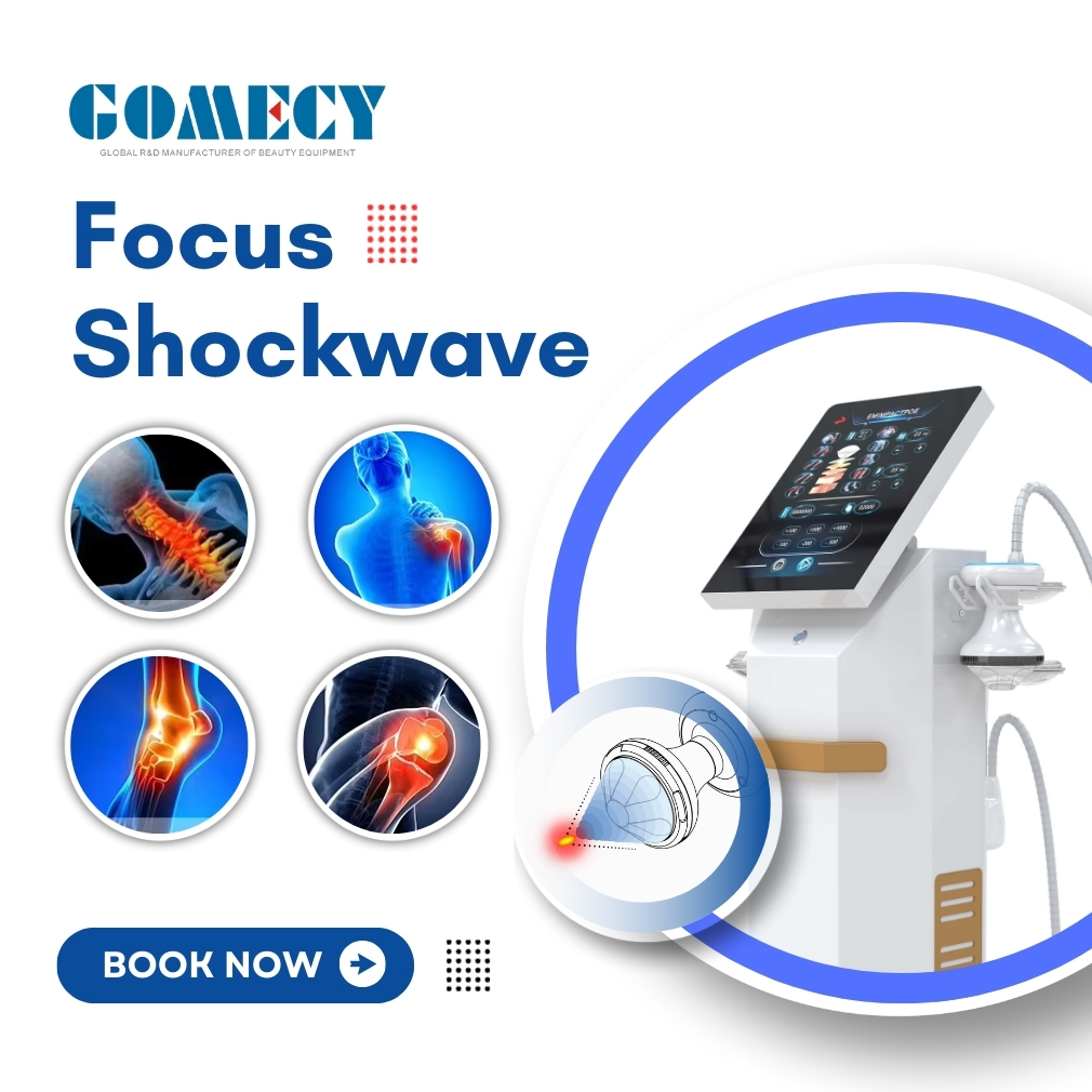 2025 Medical Focus Shockwave Therapy Equipment Body Deep Tissue Lower Back Healing Pain Relief Machine
