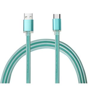 Stylish Blue USB Cable with Transparent Cable Body 1m Length