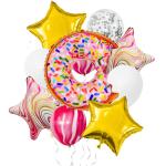 Cartoon Doughnut Pentagram Aluminum Foil Balloons for Birthday Party Decoration