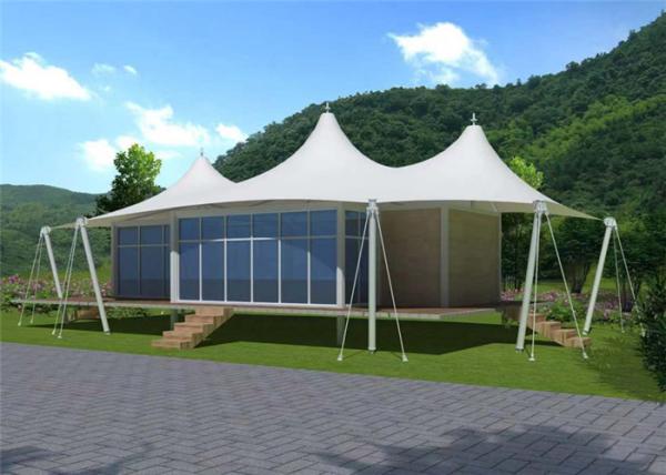 Stretched Cable Membrane Structure Villa Tent / Prefab Houses Sandwich Panel