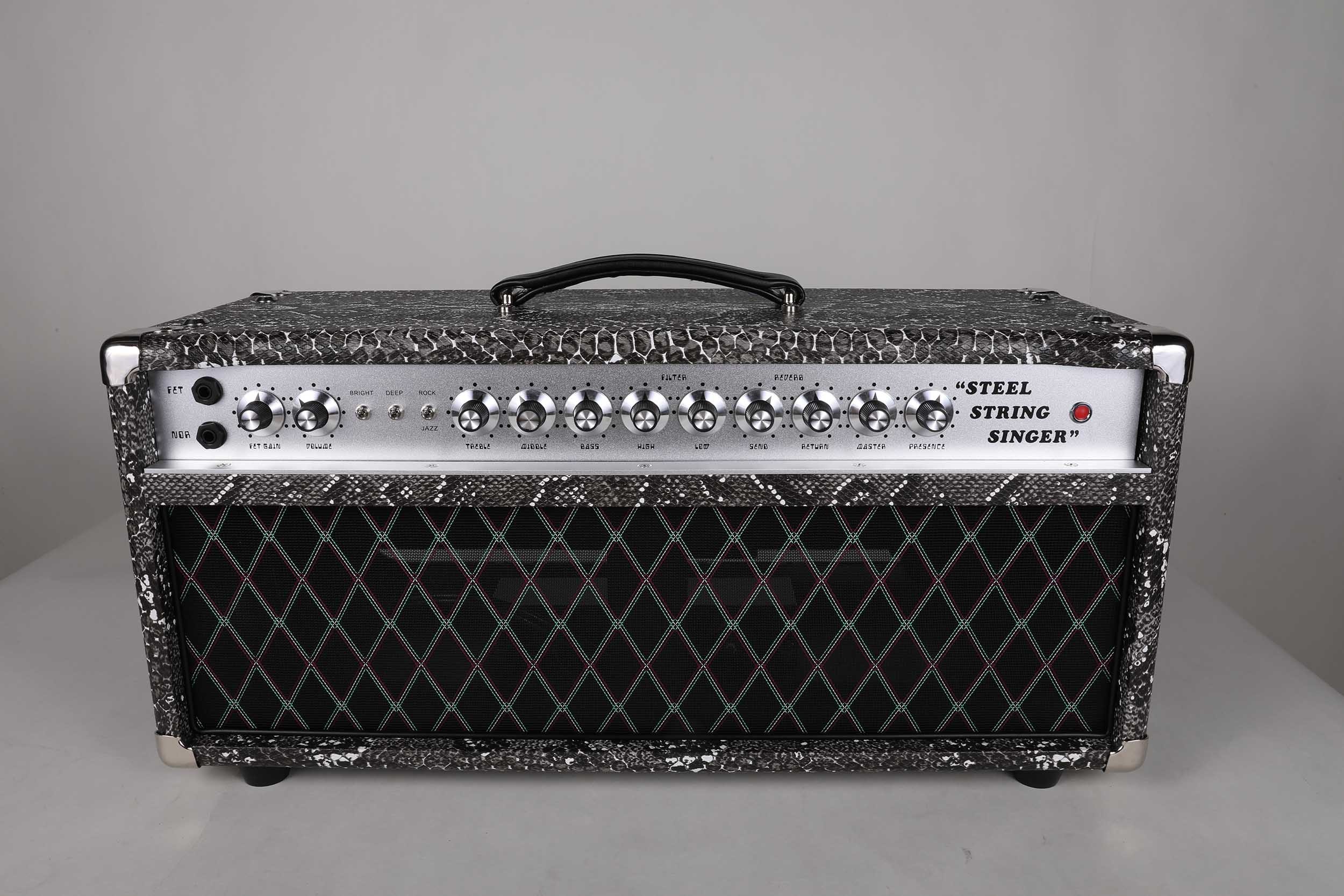 Custom SSS Steel String Singer Tone Deluxe Handwired Guitar Amp Head 100W with Imported Snake Tolex Vox Grill Cloth