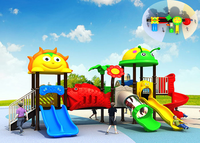 Multifunctional Plastic Slide For Playhouse Jungle Themed European Standard
