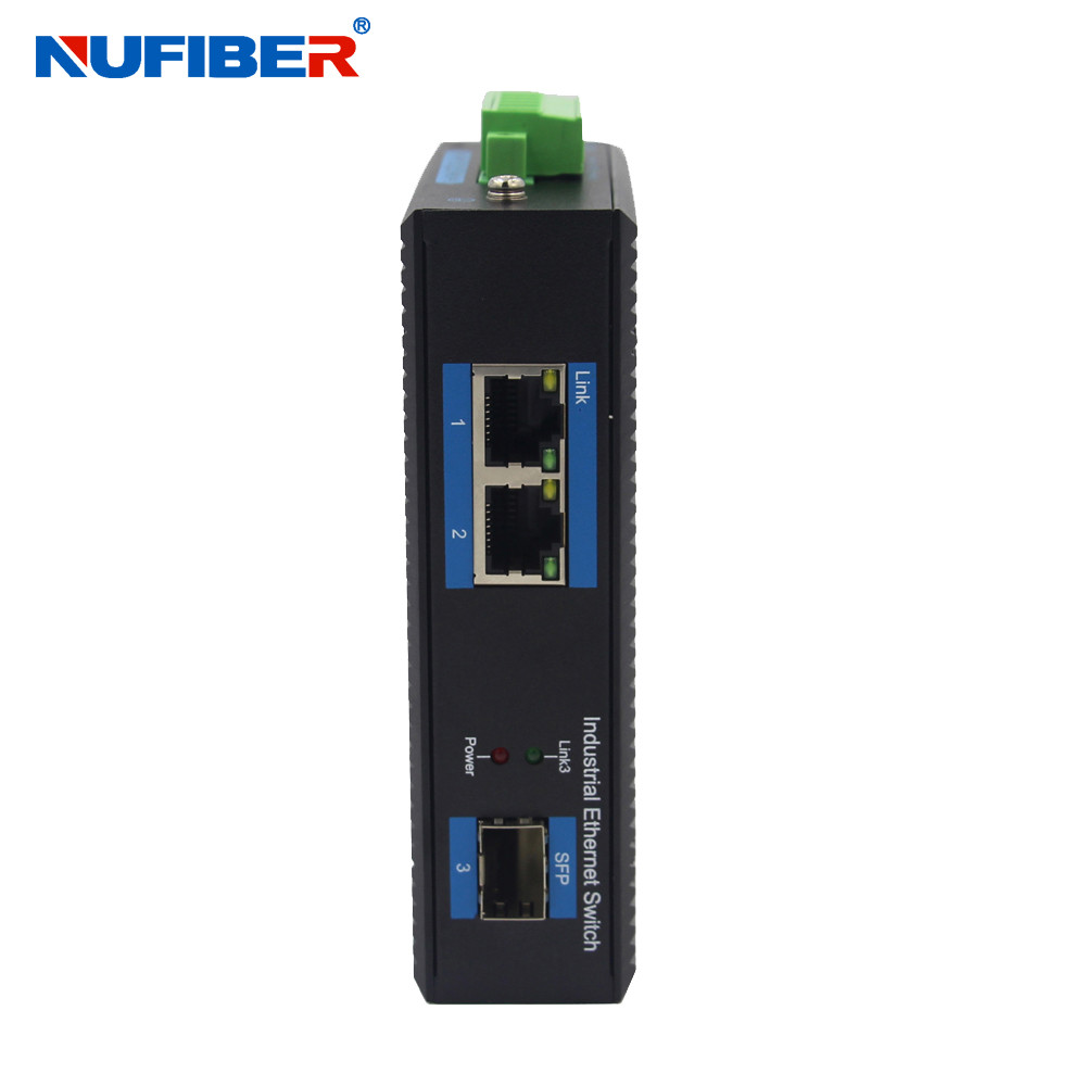 10 / 100 / 1000M 2 Port POE Ethernet Switch , Industrial SFP Media Converter RJ45