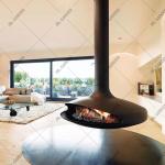 Household Fire Place Recessed Wood Burning Fire Pits Wall Mounted