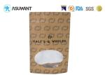 Brown Kraft Paper Clear Window Food Packaging Zipper Bag