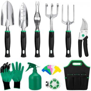 Wholesale Customizable Horticultural Set Alloy Steel Hand Tool Garden Tool Sets for Women Kids Starter Kit with Garden Bag from china suppliers