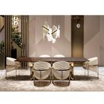 Gold Custom Stainless Steel Furniture Chair ODM Genuine Leather Fabric ISO9001