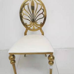 China Elegant Luxury Gold Stainless Steel Wedding Chair OEM W50xD65xH92cm on sale