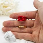 Gold Plated Women Wedding Rings Sterling Silver / Stainless Steel Gemstone