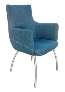 Wholesale Fabric Upholstered Stainless Dining Chair Livingroom Chair Armrest Chair Leisure Chair from china suppliers