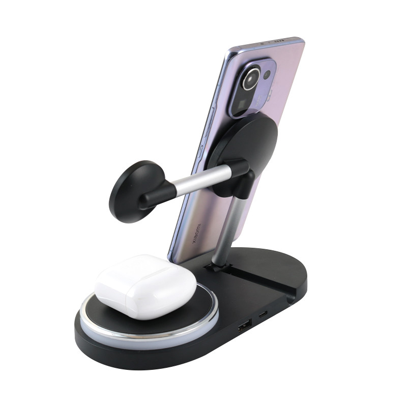 Type C Connect Folding 3 In 1 Wireless Charger For Phone Earphone Watch