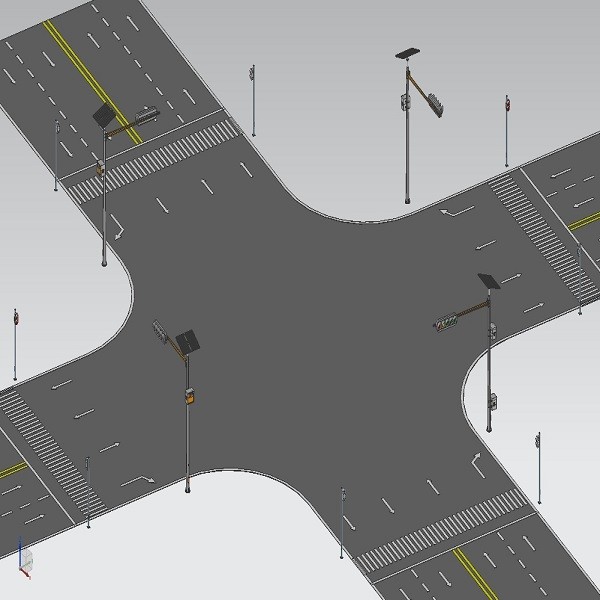 6M 8M Traffic Signal Pole Octagonal Shape ISO 9001 Certification