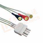 White 3 Leads Nihon Kohden Ecg Cable ECG Lead Wires Cable 0.8M