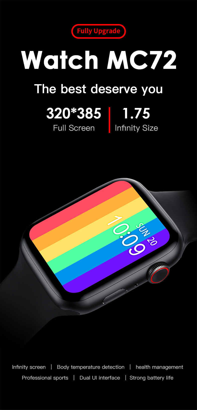 1.72Inch MC72 OEM Android Fitness Smartwatch Sport Bracelet
