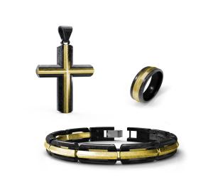 Wholesale Luxury Stainless Steel Jewelry Set For Men Religion Cross Necklace Bracelet Ring Set from china suppliers