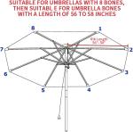 Patio Umbrella, Yard Umbrella Push Button Tilt Crank, Terrace Garden Restaurant