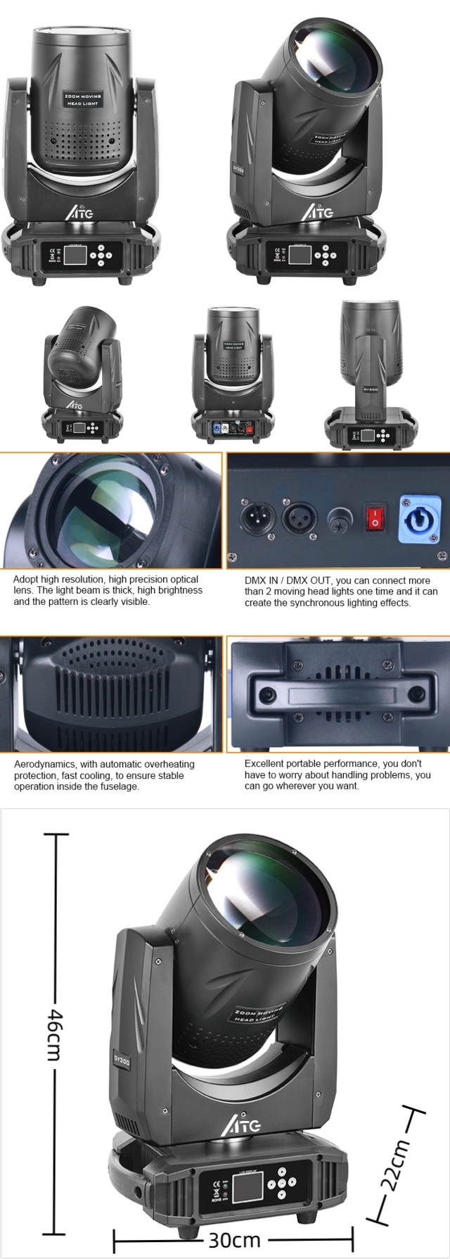 260w LED Spot 15 90 RGBW Moving Head Lights Animation Laser Light Rgb F2990 App Control 2w