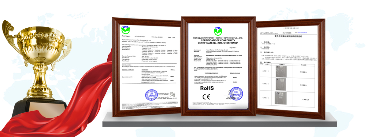Anti UV Aging Adhesive PE Protective Film For Window Glass And Profile Length 100M - 1500M