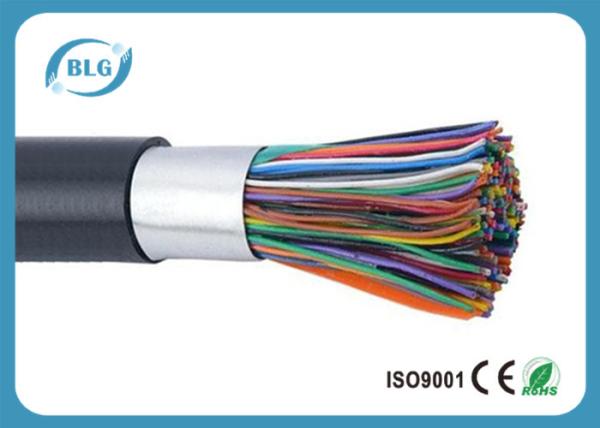 Black PE Sheath Telephone Line Cable Shield 10 / 20 / 25 / 50 / 100 Pairs Solid