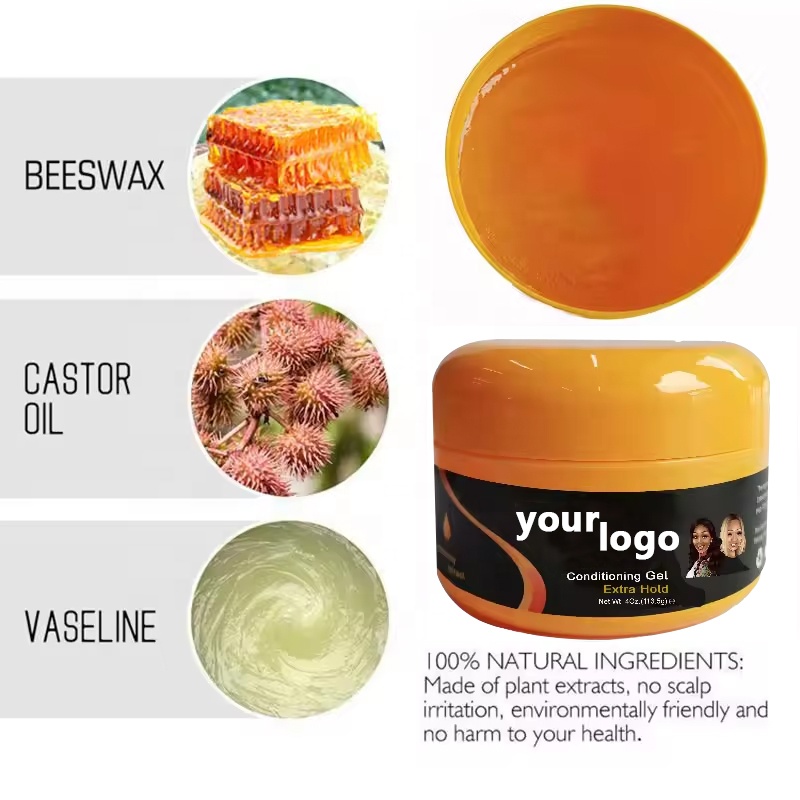 No White Smooth and Sleek Edges Hair Pomade Molding/Shaping Braid Gel for Styling