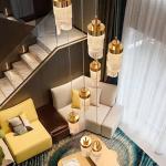 Custom LED Villa Hotel Staircase High Decor Lamp Modern Acrylic Chandelier