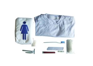 Wholesale Womens White Airline Amenity Kits Oxford Fabric Travel Pouch With Nightclothes from china suppliers