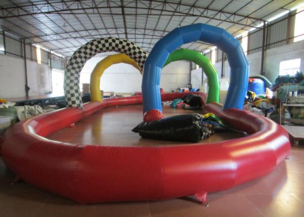 Amusement Park Inflatable Sports Games / Race Track 15.2 X 7.6 X 3.5m Enviroment