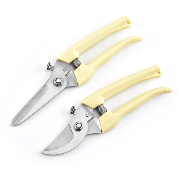 White Color Handle 8'' Straight/Curved Blade Gardening Shear For Flowers And Vegetables