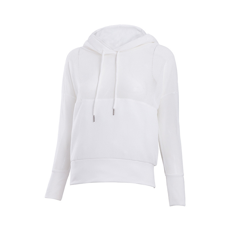 Polyester Spandex Women Fashion Sportswear Transparent Mesh Workout Shirt With Pocket