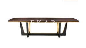 Wholesale 2M Rectangle Wooden and Metal Modern Dining Table from china suppliers