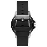 Waterproof Simple Luxury Watches , Understated Mens Watches Black Silicone Strap