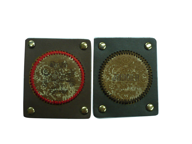 Personalized faux leather patch stamp foiled logo custom color for Jeans