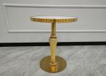Contemporary 80cm Dia Wrought Iron Marble Coffee Table With Handle