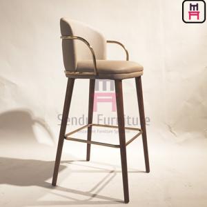 Wholesale Sendy Leather Commercial Restaurant Bar Stool Stainless Steel Footrest Armrest from china suppliers