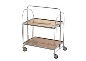 Wholesale Transparent Deluxe Foldable Push Cart Movable Bar 2 Layer from china suppliers