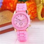 Color Yellow Silicone Quartz Watch 18mm Womens Silicone Watches Quartz
