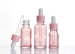 15ml 30ml Pink Translucent Glass Dropper Bottle For Essential Oil Customized