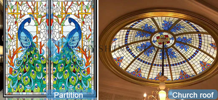 Luxury Decorative Stained Glass Panels Crystal Art Glass For Door