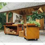 Wood Burning Grill Metal Corten Steel Fire Pit BBQ Barbecue