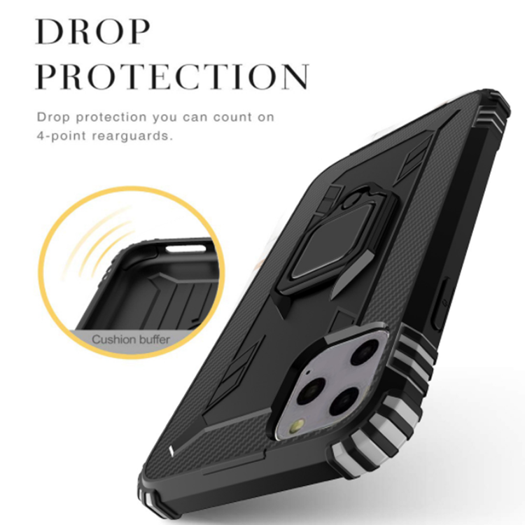 iPhone XI Carbon Fiber Ring Magnetic Car Mount Protection Cover Back Cover Phone Case