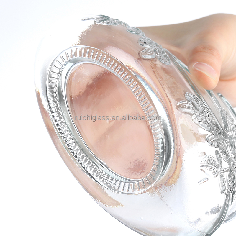 500ml Vodka Glass Bottles with Embossed Pattern and Cork