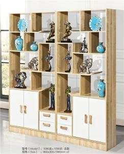 Wholesale MDF Painted Curio Display Shelf Light Color Original Wood Feels Good from china suppliers