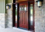 Double Main Oak Solid Wood Doors Red Color Painting Surface For Villa Entry