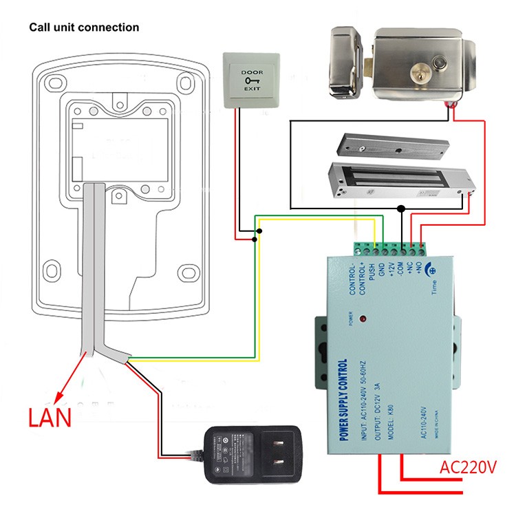110 - 240 V Wireless Intercom Doorbell , 0.47 Kg Villa Home Video Intercom