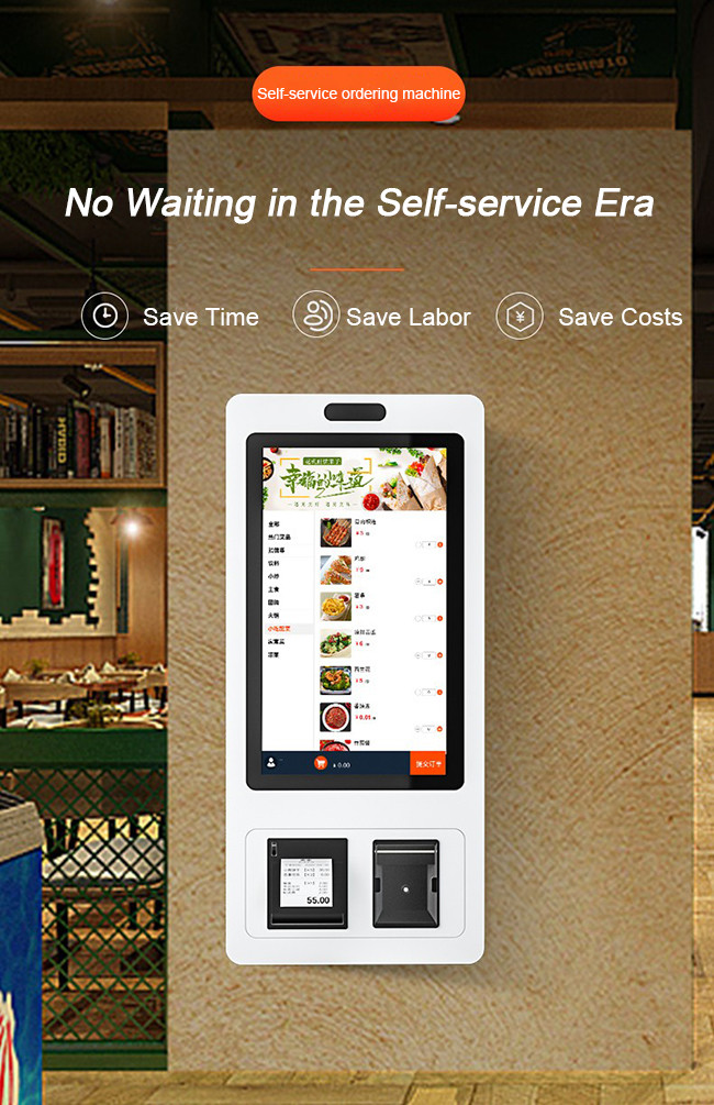 Compact Self-Ordering Kiosk with Integrated Thermal Label Printing
